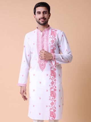 Men's Printed Khadi Handloom Kurta