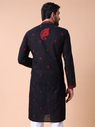 Men's Printed Khadi Handloom Kurta