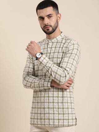 Printed Kurta for Men | Men’s Printed Linen Short Kurta MAAHI FABS