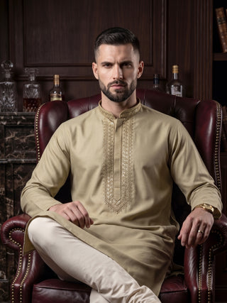 Men’s Pista Sequined Embroidered Kurta MAAHI FABS