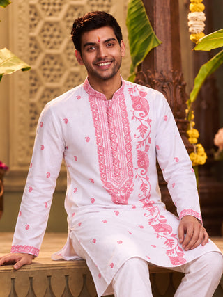 Men's Printed Khadi Handloom Kurta Maahi Fabs
