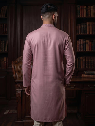 Men’s Peach Embroidered Kurta MAAHI FABS