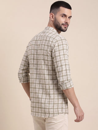 Printed Kurta for Men | Men’s Printed Linen Short Kurta MAAHI FABS