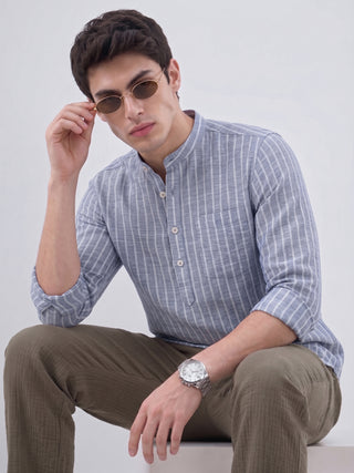 Men’s Cotton Striped Short Kurta MAAHI FABS