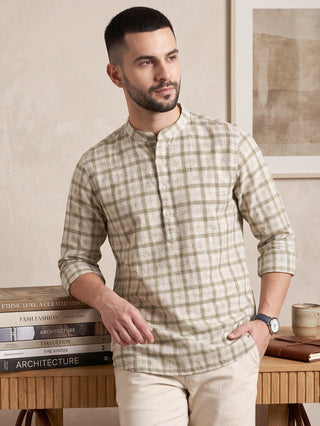 Printed Kurta for Men | Men’s Printed Linen Short Kurta MAAHI FABS