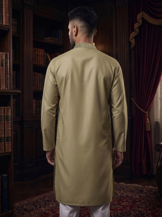 Men’s Pista Green Embroidered Kurta MAAHI FABS