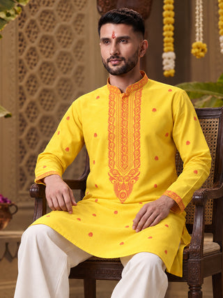 Men's Printed Khadi Handloom Kurta Maahi Fabs