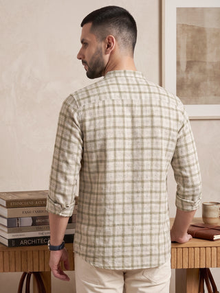 Printed Kurta for Men | Men’s Printed Linen Short Kurta MAAHI FABS