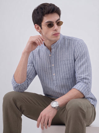 Men’s Cotton Striped Short Kurta MAAHI FABS