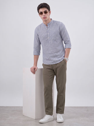 Men’s Cotton Striped Short Kurta MAAHI FABS