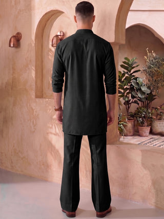 Mens Solid V-slit neckline Kurta with Bootcut Pant MAAHI FABS
