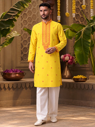 Men's Printed Khadi Handloom Kurta Maahi Fabs