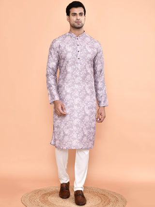 Men's Floral Printed Kurta & Jacket Set