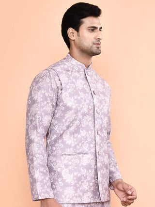 Men's Floral Printed Kurta & Jacket Set