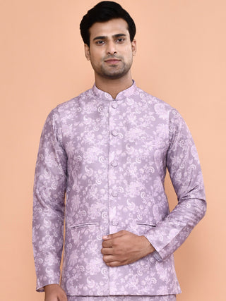 Men's Floral Printed Kurta & Jacket Set