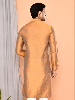 Men's Cotton Brown Solid Kurta