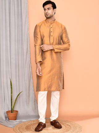 Men's Cotton Brown Solid Kurta