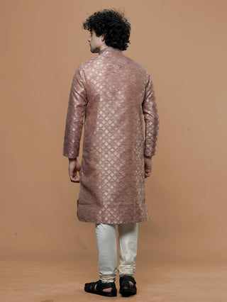 Maahi Fab Men Cotton Blend Kurta and Pajama (Rust)