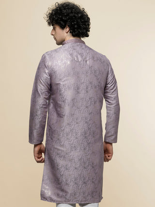 Maahi Fabs Men's Printed Purple Kurta