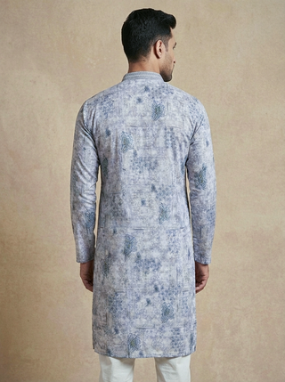 Men's Printed Cotton Kurta