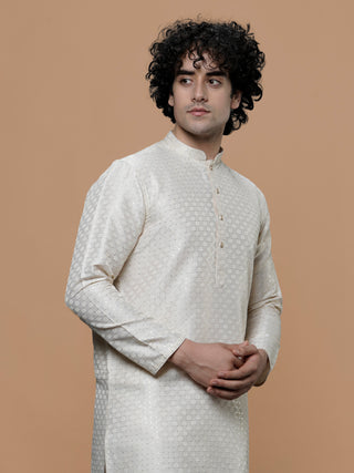 Maahi Fab Men Cotton Kurta (Cream)