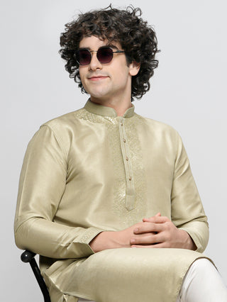 Men's Pista Sequin Embroidered Kurta