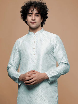 Maahi Fab Men Cotton Kurta (Aqua)