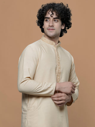 Maahi Fab Men Cotton Kurta and Pajama (Fawn)