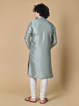 MAAHII FABS Rayon Silk Grey Kurta With Pajama