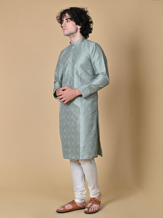 MAAHII FABS Rayon Silk Grey Kurta With Pajama