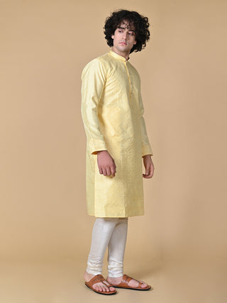 MAAHII FABS Rayon Silk Lemon Yellow Kurta With Pajama