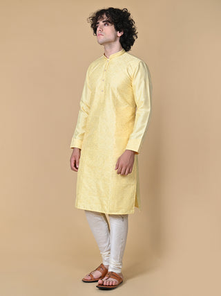 MAAHII FABS Rayon Silk Lemon Yellow Kurta With Pajama