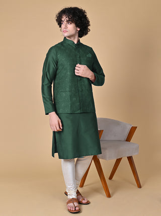 MAAHII FABS Cotton Blend Green Jacket