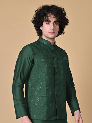 MAAHII FABS Cotton Blend Green Jacket