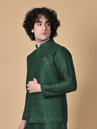 MAAHII FABS Cotton Blend Green Jacket