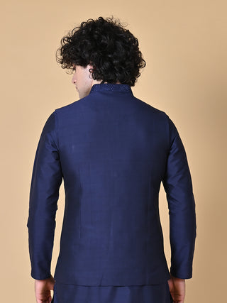 MAAHII FABS Cotton Blend Navy Blue Jacket