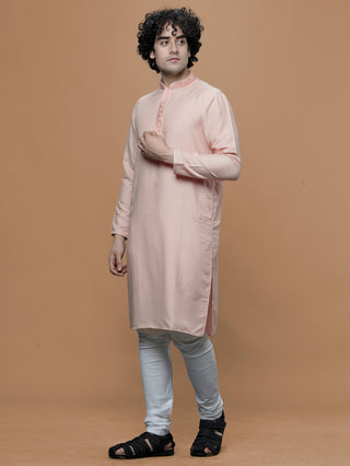 Maahi Fab Men Cotton Kurta and Pajama (Pink)