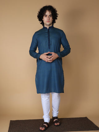 MAAHI FABS Men's Navy Blue Geomatric Regular Fit Kurta Pajama Set