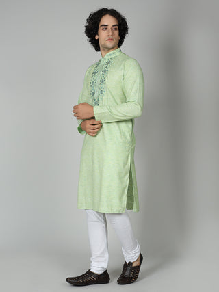 Maahi Fab Men's Floral Embroidery Kurta Set