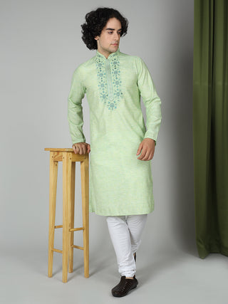 Maahi Fab Men's Floral Embroidery Kurta Set