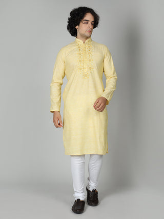 Maahi Fab Men's Floral Embroidery Kurta Set