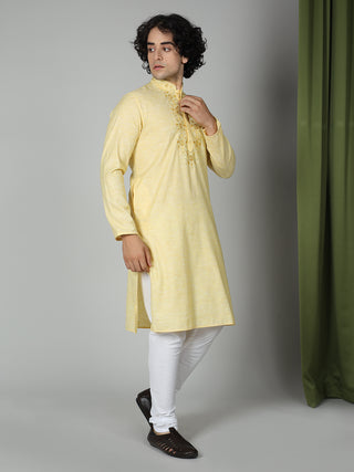 Maahi Fab Men's Floral Embroidery Kurta Set