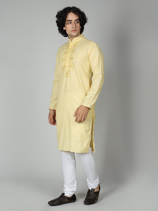 Maahi Fab Men's Floral Embroidery Kurta Set