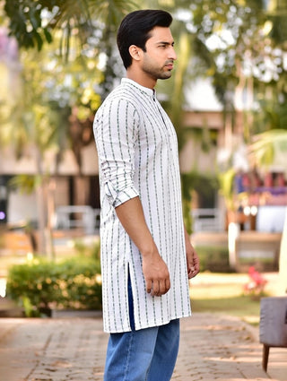 Men's Printed Cotton Kurta